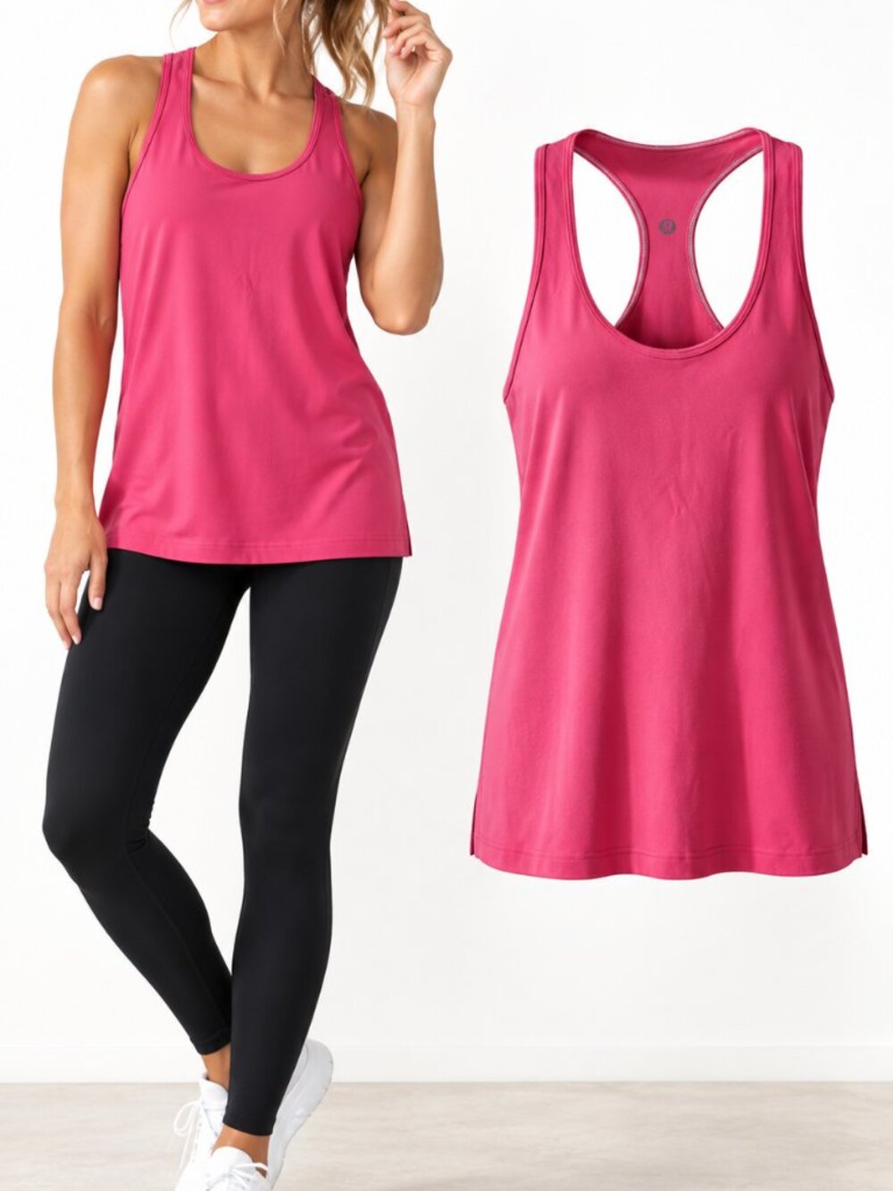 Lululemon | Cool Racerback Extra Long Reversible Pink Tank | Estimated M